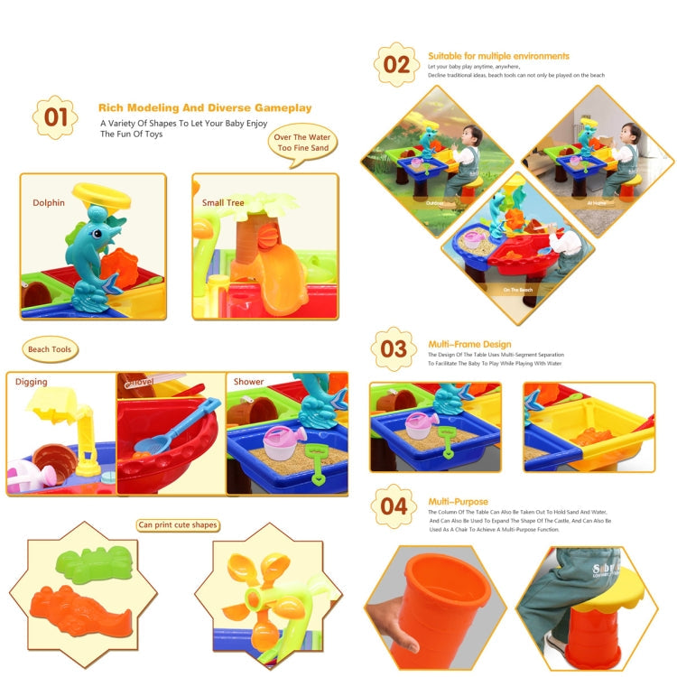 Outdoor Sandy Beach Table Toys Set for Kids, Beach Table(Tree and Round Table), Beach Table(Dolphin and Round Table), Beach Table(Tree and Square Table), Beach Table(Dolphin and Square Table) – Durable Build, Easy to Use