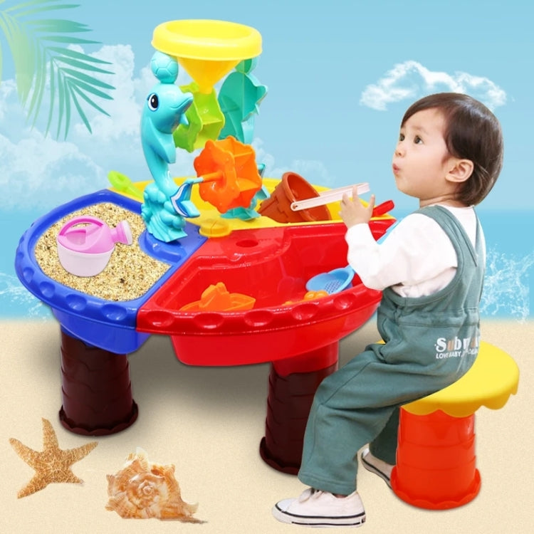 Outdoor Sandy Beach Table Toys Set for Kids, Beach Table(Tree and Round Table), Beach Table(Dolphin and Round Table), Beach Table(Tree and Square Table), Beach Table(Dolphin and Square Table) – Durable Build, Easy to Use Beach Table(Dolphin and Round Table) Dolphin and Round Table