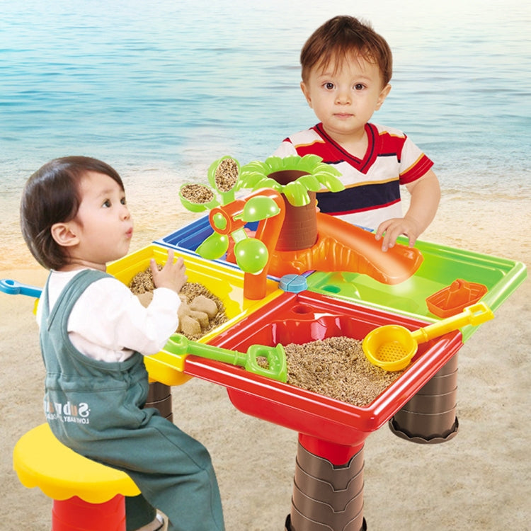 Outdoor Sandy Beach Table Toys Set for Kids, Beach Table(Tree and Round Table), Beach Table(Dolphin and Round Table), Beach Table(Tree and Square Table), Beach Table(Dolphin and Square Table) – Durable Build, Easy to Use Beach Table(Tree and Square Table) Tree and Square Table