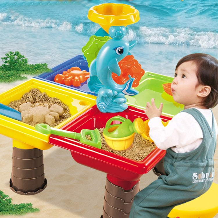 Outdoor Sandy Beach Table Toys Set for Kids, Beach Table(Tree and Round Table), Beach Table(Dolphin and Round Table), Beach Table(Tree and Square Table), Beach Table(Dolphin and Square Table) – Durable Build, Easy to Use Beach Table(Dolphin and Square Table) Dolphin and Square Table