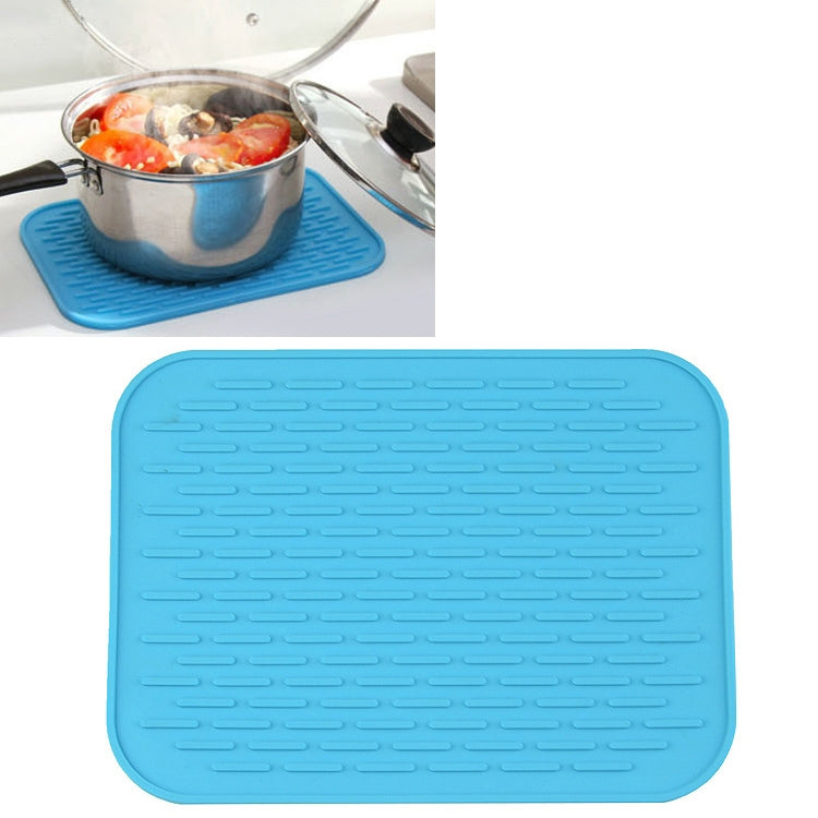 Thicken Colorful Silicone Insulation Mat European Anti-burning Pot Pad Table Waterproof Phone Pad – Waterproof Blue
