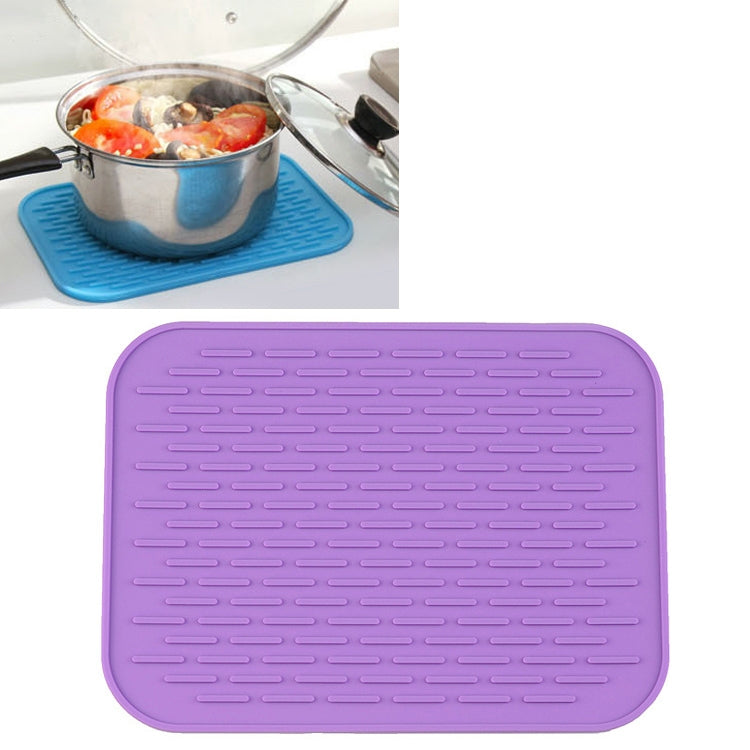 Thicken Colorful Silicone Insulation Mat European Anti-burning Pot Pad Table Waterproof Phone Pad – Waterproof Purple