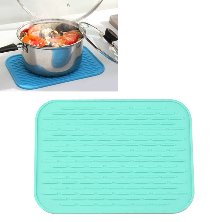 Thicken Colorful Silicone Insulation Mat European Anti-burning Pot Pad Table Waterproof Phone Pad – Waterproof Sky Blue