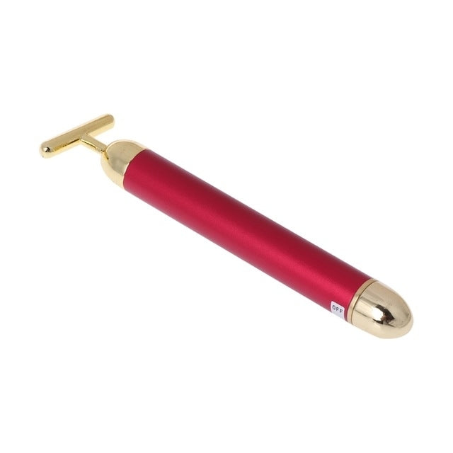 Beauty Electric Anti Wrinkle Anti-aging Firming Slimming Facial Pulse Roller Massager – Waterproof, 4K Red