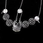 Silver Vintage Tassel Hair Jewelry Metal Coin Headband Long Punk Head Chain Piece Forehead Headpiece