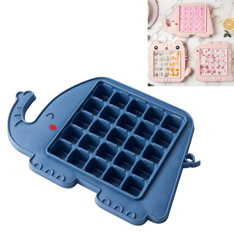 Creative Cute Cartoon Animal Shape Ice Grid Summer Homemade Children DIY Juice Popsicle Mold, Elephant, Dinosaur, Kitten Elephant Blue