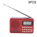 3 PCS HABONG KK-170 Portable 21 Bands FM/AM/SW Radio Rechargeable Radio Receiver Speaker, Support USB / TF Card / MP3 Music Player Default Title