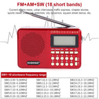3 PCS HABONG KK-170 Portable 21 Bands FM/AM/SW Radio Rechargeable Radio Receiver Speaker, Support USB / TF Card / MP3 Music Player