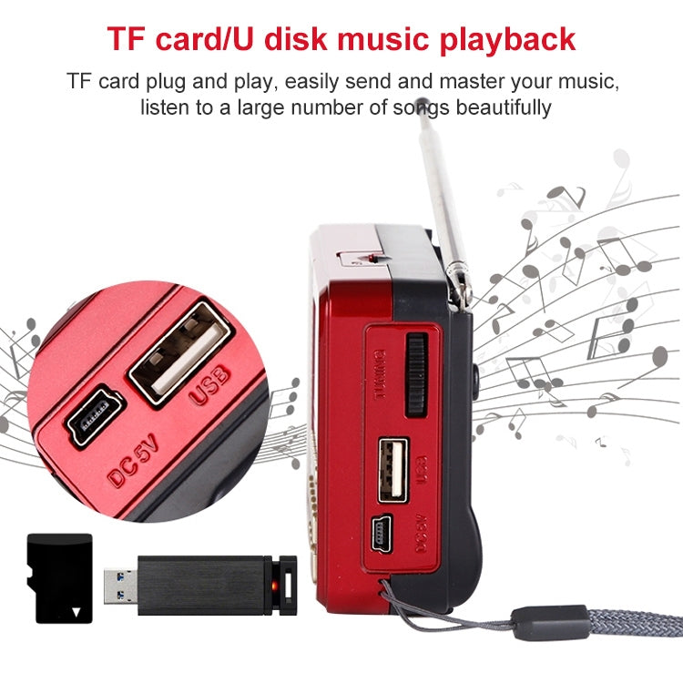 3 PCS HABONG KK-170 Portable 21 Bands FM/AM/SW Radio Rechargeable Radio Receiver Speaker, Support USB / TF Card / MP3 Music Player