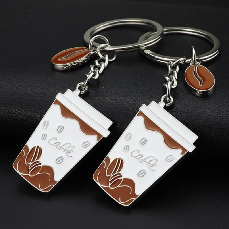 2 PCS Coffee Cup Keychain Creative Metal Pendant Small Gift, Coffee Cup Shape Coffee Cup Shape