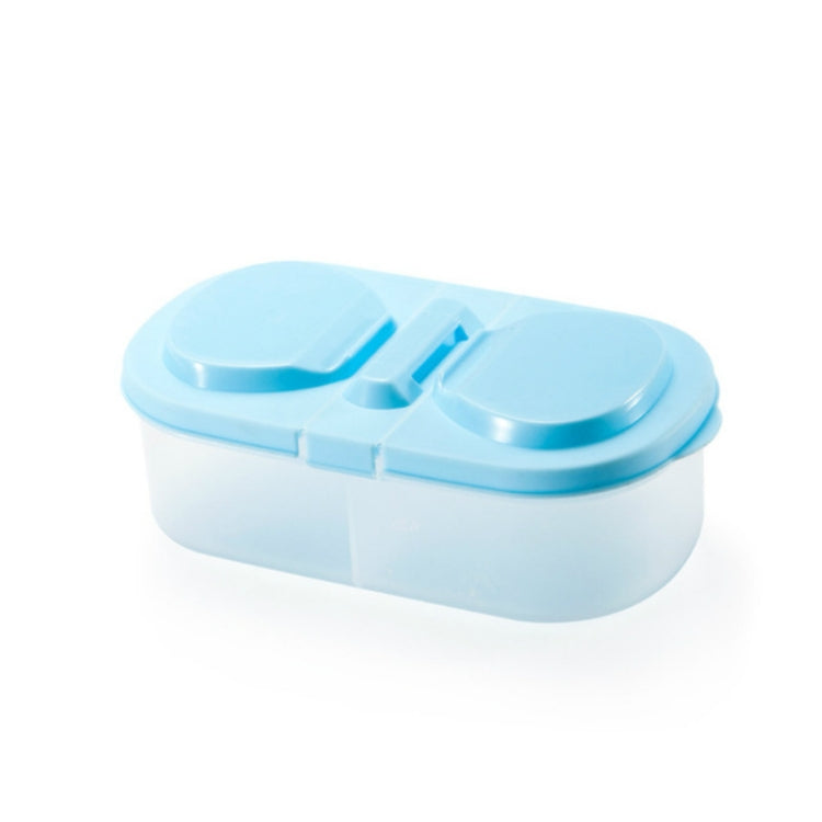 Lunch Box Food Container Plastic Portable Camping Picnic Folding Fruit Container Fridge Microwave Storage Box Blue