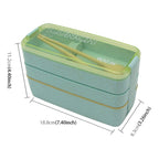 900ml 3 Layers Bento Box Lunch Box Food Container Wheat Straw Material Microwavable Dinnerware Lunchbox