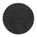 2 PCS PP Round Oval Woven Placemat, Diameter 36cm, Diameter 18cm Diameter 36cm Black