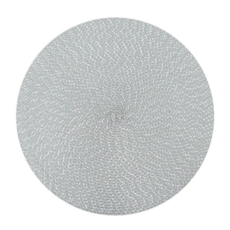 2 PCS PP Round Oval Woven Placemat, Diameter 36cm, Diameter 18cm – Durable Build, Easy to Use Diameter 36cm Gray