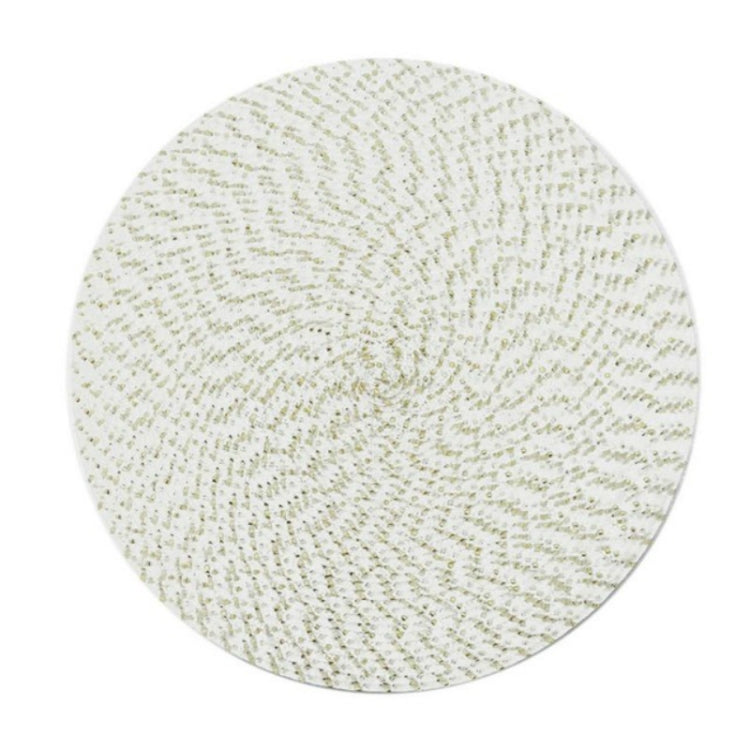 2 PCS PP Round Oval Woven Placemat, Diameter 36cm, Diameter 18cm – Durable Build, Easy to Use Diameter 18cm White
