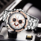 CURREN 8023 Men Stainless Steel Analog Sport Quartz Watch, White case white face, Silver case gold face, Silver case gold ring black face, Black case white face, Black case black face, Black case gold ring white face, Black case gold face...