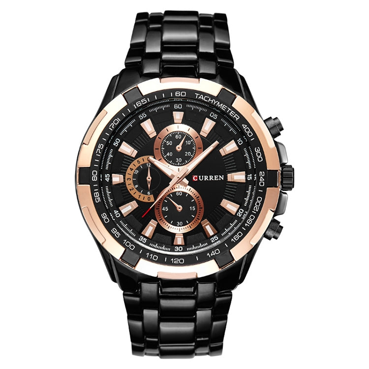 CURREN 8023 Men Stainless Steel Analog Sport Quartz Watch, White case white face, Silver case gold face, Silver case gold ring black face, Black case white face, Black case black face, Black case gold ring white face, Black case gold face... Black case gold face