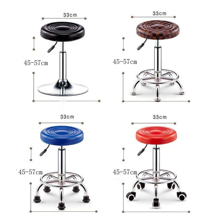 Adjustable Beauty Barber Shop Bar Lift Pulley Stool Movable Stool Chair – Leather