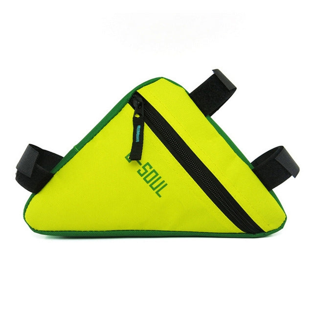 Triangle Bike Bag Front Tube Frame Cycling Bicycle Bags Waterproof MTB Road Pouch Holder Saddle – Waterproof Yellow Green