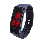 LED Digital Display Silicone Bracelet Children Electronic Watch Black