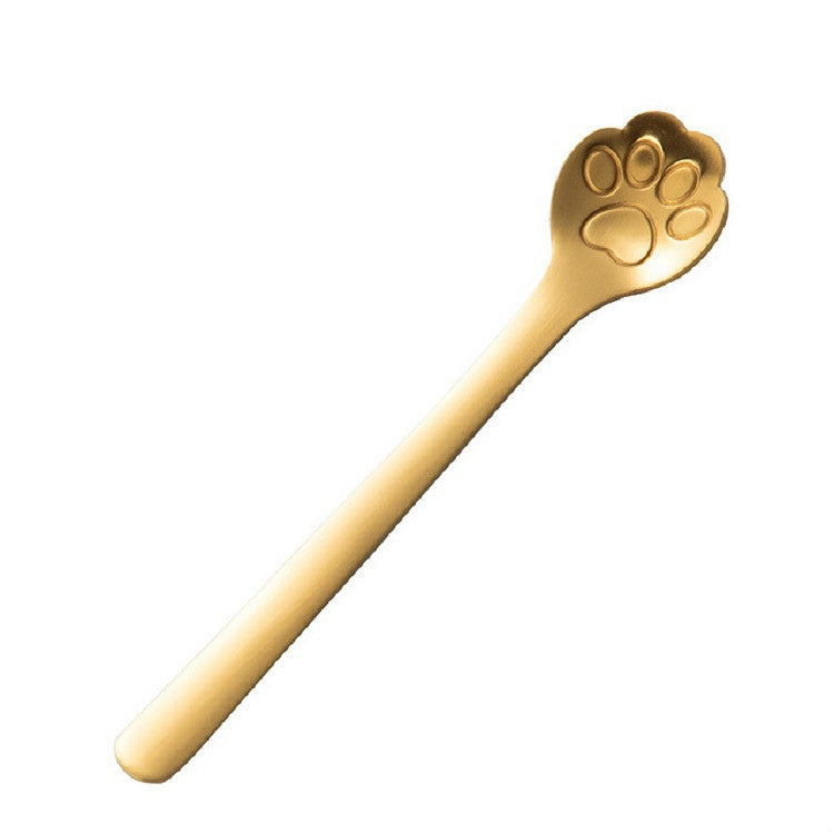 Stainless Steel Creative Cat Claw Coffee Spoon Dessert Cake Spoon, Cat Claw Spoon Gold, Hollow Cat Claw Spoon Gold, Cat Claw Spoon Rose Gold, Hollow Cat Claw Spoon Rose Gold, Cat Claw Spoon Black, Hollow Cat Claw Spoon Black, Cat Claw Spoon Colorful   ...
