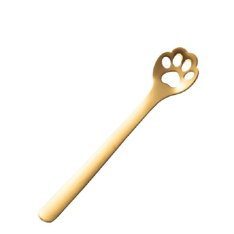 Stainless Steel Creative Cat Claw Coffee Spoon Dessert Cake Spoon, Cat Claw Spoon Gold, Hollow Cat Claw Spoon Gold, Cat Claw Spoon Rose Gold, Hollow Cat Claw Spoon Rose Gold, Cat Claw Spoon Black, Hollow Cat Claw Spoon Black, Cat Claw Spoon... Hollow Cat Claw Spoon Gold