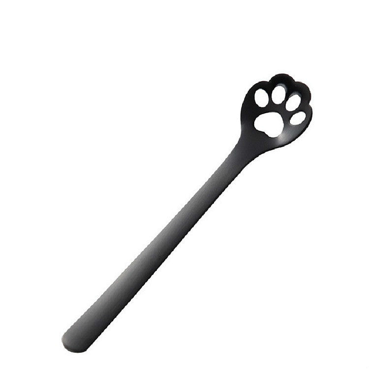 Stainless Steel Creative Cat Claw Coffee Spoon Dessert Cake Spoon, Cat Claw Spoon Gold, Hollow Cat Claw Spoon Gold, Cat Claw Spoon Rose Gold, Hollow Cat Claw Spoon Rose Gold, Cat Claw Spoon Black, Hollow Cat Claw Spoon Black, Cat Claw Spoon... Hollow Cat Claw Spoon Black