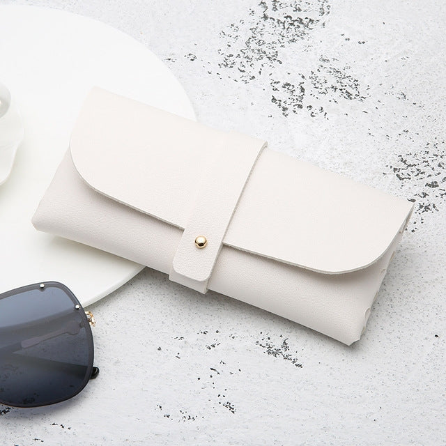Fashion Portable Glasses Case Magnetic PU Leather Foldable Glasses Box for Eyeglass Oversize Sunglasses, Magnetic PU Gold, Magnetic PU White, Magnetic PU Black, Magnetic PU Red, Magnetic PU Gray – Wear-resistant, Magnetic, Leather Magnetic PU White White