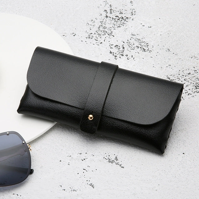 Fashion Portable Glasses Case Magnetic PU Leather Foldable Glasses Box for Eyeglass Oversize Sunglasses, Magnetic PU Gold, Magnetic PU White, Magnetic PU Black, Magnetic PU Red, Magnetic PU Gray – Wear-resistant, Magnetic, Leather Magnetic PU Black Black