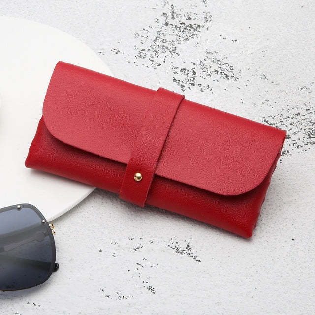 Fashion Portable Glasses Case Magnetic PU Leather Foldable Glasses Box for Eyeglass Oversize Sunglasses, Magnetic PU Gold, Magnetic PU White, Magnetic PU Black, Magnetic PU Red, Magnetic PU Gray – Wear-resistant, Magnetic, Leather Magnetic PU Red Red
