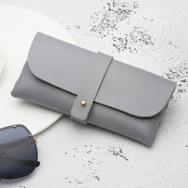 Fashion Portable Glasses Case Magnetic PU Leather Foldable Glasses Box for Eyeglass Oversize Sunglasses, Magnetic PU Gold, Magnetic PU White, Magnetic PU Black, Magnetic PU Red, Magnetic PU Gray – Wear-resistant, Magnetic, Leather Magnetic PU Gray Gray