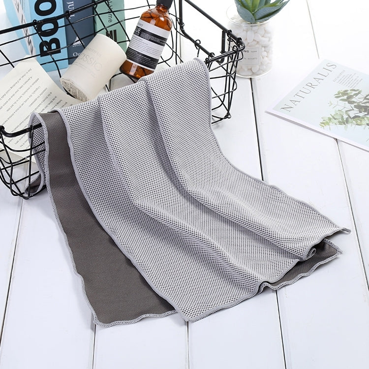 Absorbent Polyester Quick-drying Breathable Cold-skinned Fitness Sports Portable Towel, 30x100 Zippered Bag, 40x80 Round Cask 30x100 Zippered Bag Grey