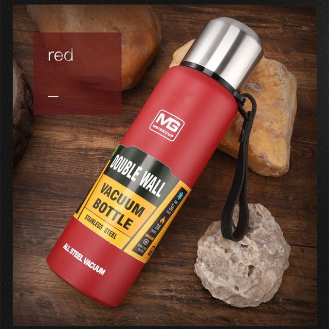 Outdoor Thermos Portable Large Capacity Insulated Cup, 500ml, 750ml, 1000ml, 1500ml 500ml Red