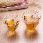 Heart Shaped Double Wall Glass Mug Resistant Transparent Tea Cups