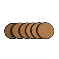 Home Daily Wood Round Cork Coaster PP Coaster Holder, 6 Coasters 6 Coasters