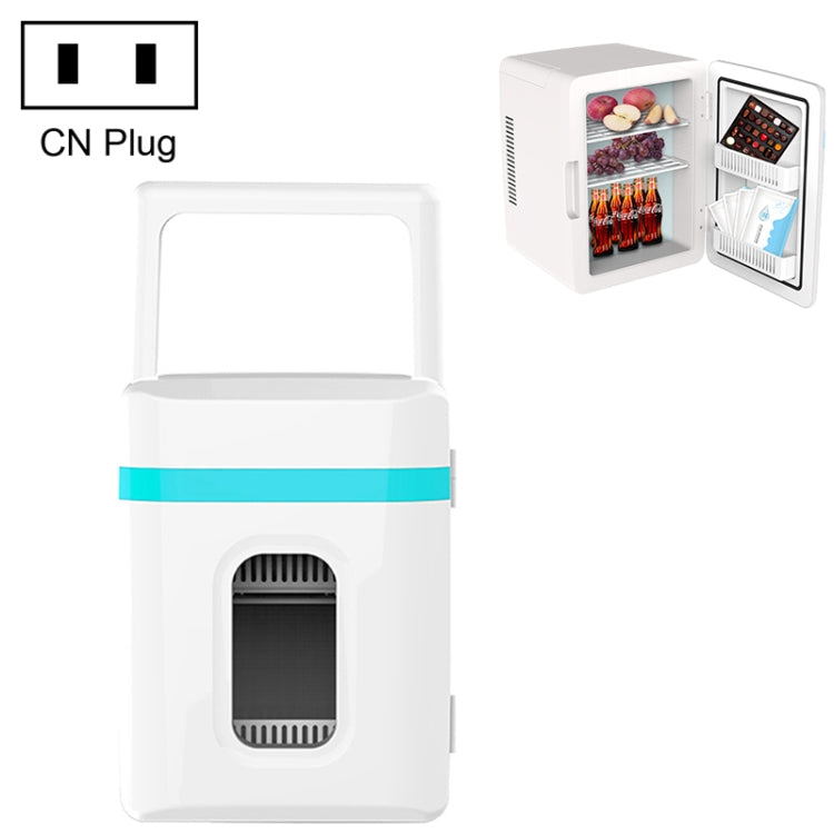 10L Mini Refrigerator Car Home Dual-use Small Dormitory Refrigerator, CN Plug, 10L Mini Refrigerator 10L Mini Refrigerator White Blue