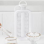 2 in 1 Round Ice Cube Mold Portable Ice Ball Maker Bottle Kettle with Lid White, 17 Grid