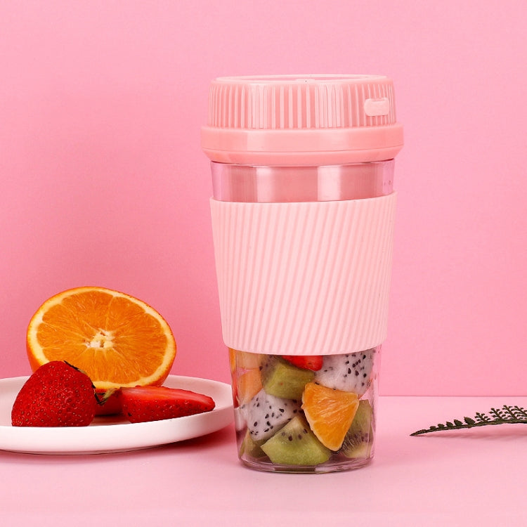 Portable USB Rechargeable Mini Household Electric Fruit Juicer, 250ml 250ml Pink