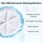 Portable Mini Washing Machine Ultrasonic Turbine Clothes Mini Washer with USB Cable Convenient for Travel, 3 in 1, 2 in 1