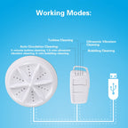 Portable Mini Washing Machine Ultrasonic Turbine Clothes Mini Washer with USB Cable Convenient for Travel, 3 in 1, 2 in 1