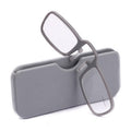 2 PCS TR90 Pince-nez Reading Glasses Presbyopic Glasses with Portable Box, +1.00D, +1.50D, +2.00D, +2.50D, +3.00D, +3.50D +1.00D Grey