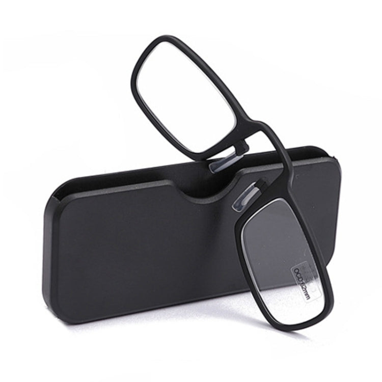 2 PCS TR90 Pince-nez Reading Glasses Presbyopic Glasses with Portable Box, +1.00D, +1.50D, +2.00D, +2.50D, +3.00D, +3.50D – Durable Build, Easy to Use +2.00D Black