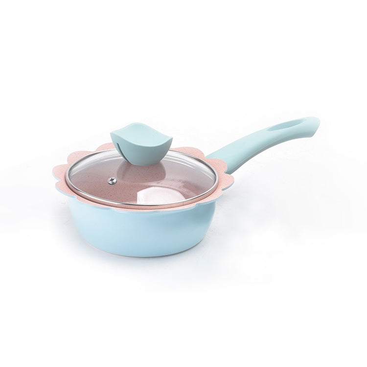 Baby Complementary Food Pot Cooking Milk Pan Maifan Stone Non Stick Household Multifunction Small Pot, Blue Milk Pan With Lid Blue Milk Pan With Lid