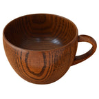 Mini Retro Handmade Wooden Coffee Tea Juice Water Cup Breakfast Beer Milk Drinkware with Handle, Milk Drinkware with Handle Milk Drinkware with Handle
