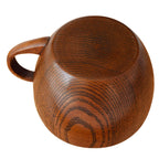 Mini Retro Handmade Wooden Coffee Tea Juice Water Cup Breakfast Beer Milk Drinkware with Handle, Milk Drinkware with Handle