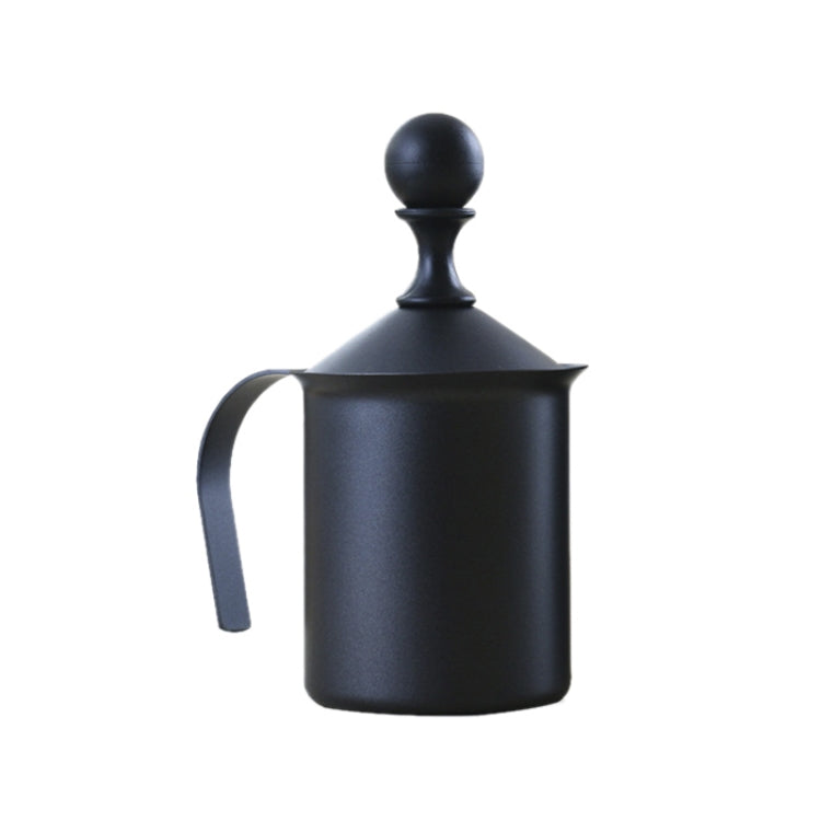 Pump Creamer Stainless Steel Double Mesh Manual Coffee Milk Foam Frothing Pitcher Froth Pump Foamer Cup, 400cc, 800cc – Durable Build, Easy to Use 400cc