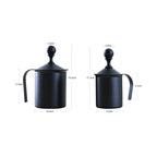 Pump Creamer Stainless Steel Double Mesh Manual Coffee Milk Foam Frothing Pitcher Froth Pump Foamer Cup, 400cc, 800cc – Durable Build, Easy to Use