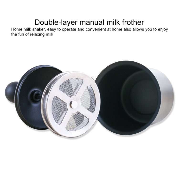 Pump Creamer Stainless Steel Double Mesh Manual Coffee Milk Foam Frothing Pitcher Froth Pump Foamer Cup, 400cc, 800cc – Durable Build, Easy to Use