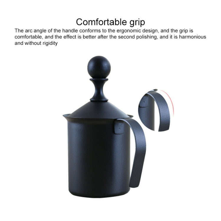Pump Creamer Stainless Steel Double Mesh Manual Coffee Milk Foam Frothing Pitcher Froth Pump Foamer Cup, 400cc, 800cc – Durable Build, Easy to Use