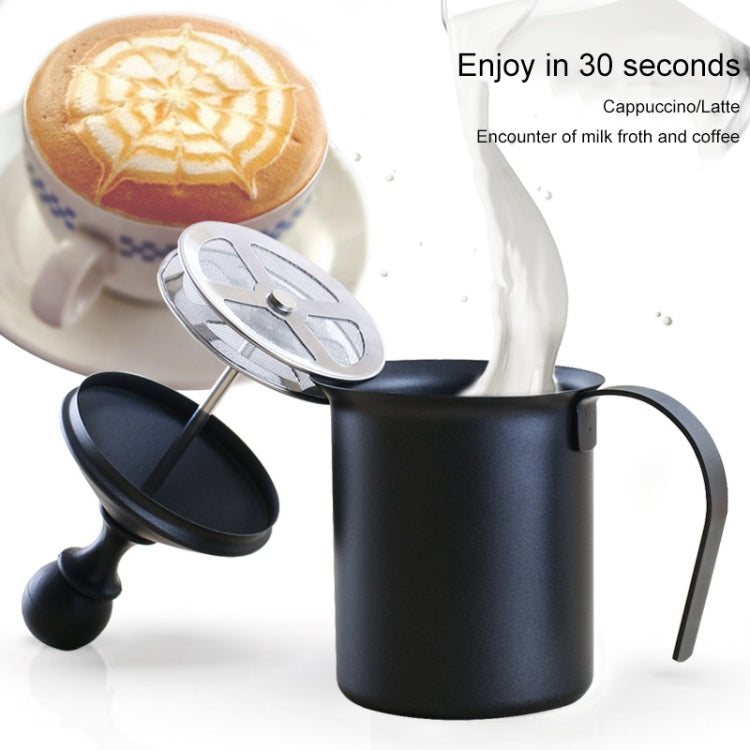 Pump Creamer Stainless Steel Double Mesh Manual Coffee Milk Foam Frothing Pitcher Froth Pump Foamer Cup, 400cc, 800cc – Durable Build, Easy to Use